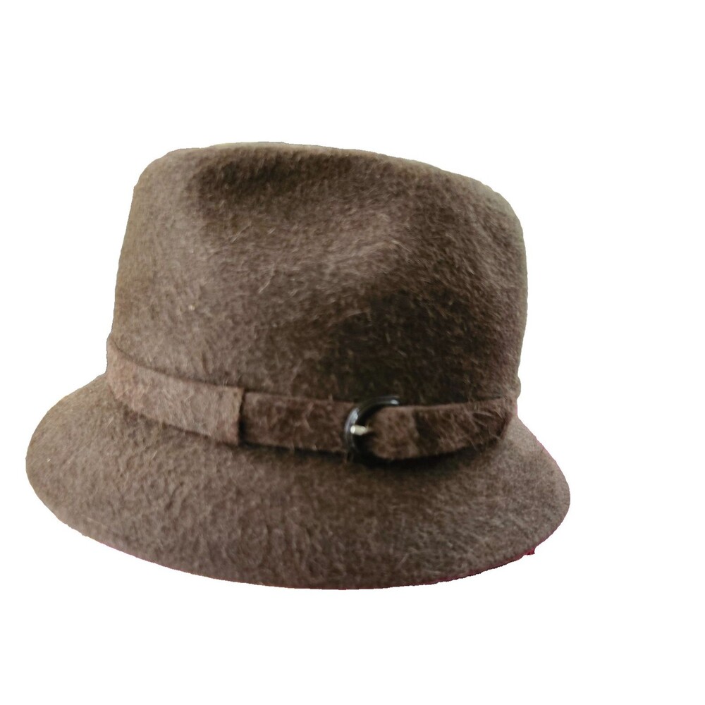 Vintage Lock & Co Hatters London Velour Fedora Hat Size Small Brown Fuzzy Trilby - Picture 2 of 8